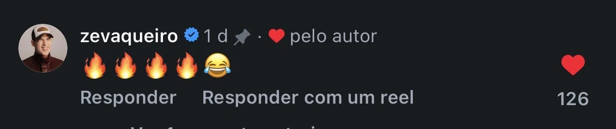 Comentário de @zevaqueiro no perfil @vilaogru